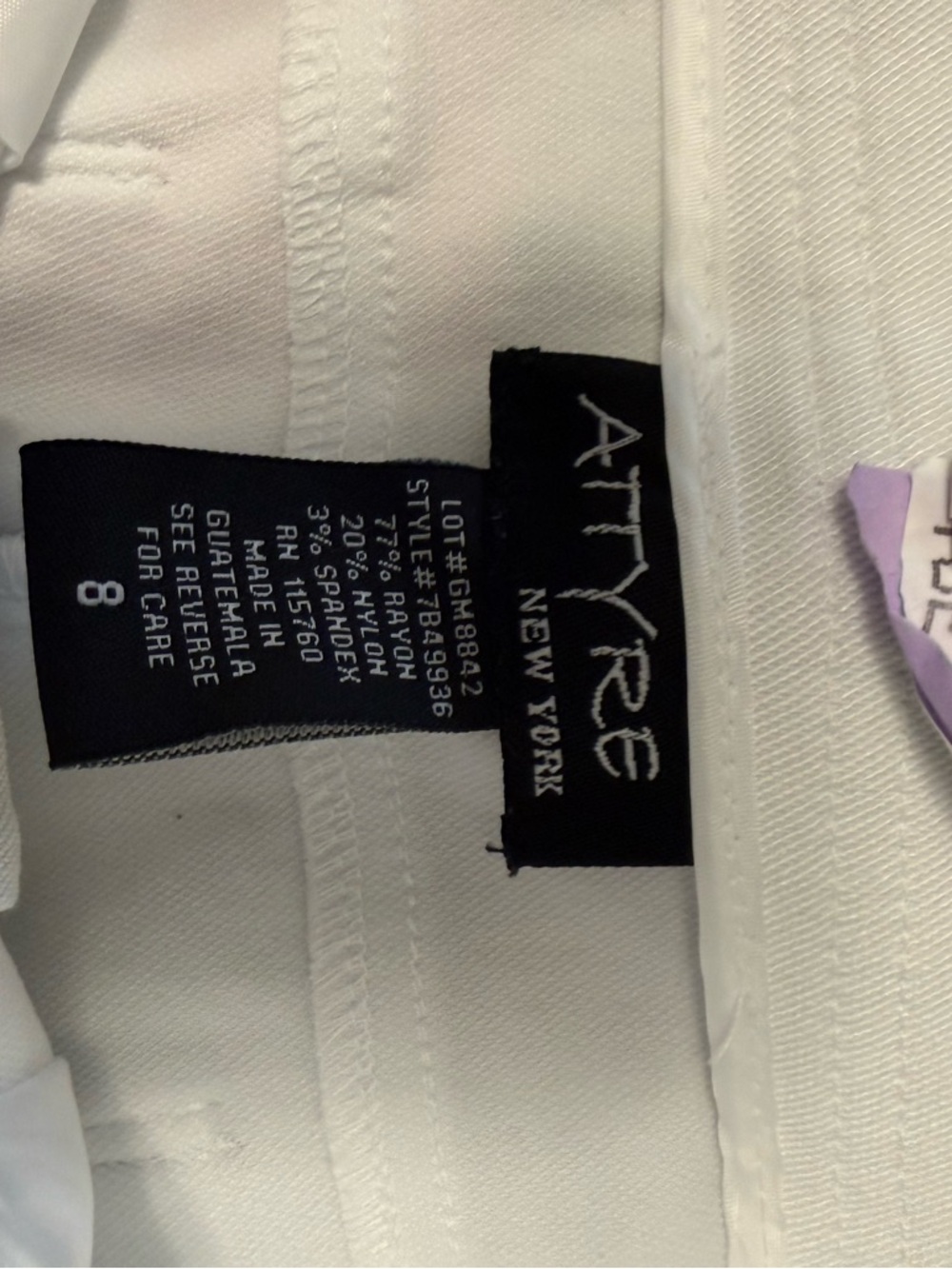 Attyre White Stretch Skinny Jeans w/ Pearl Ankle Embellishment - Picture 6 of 8